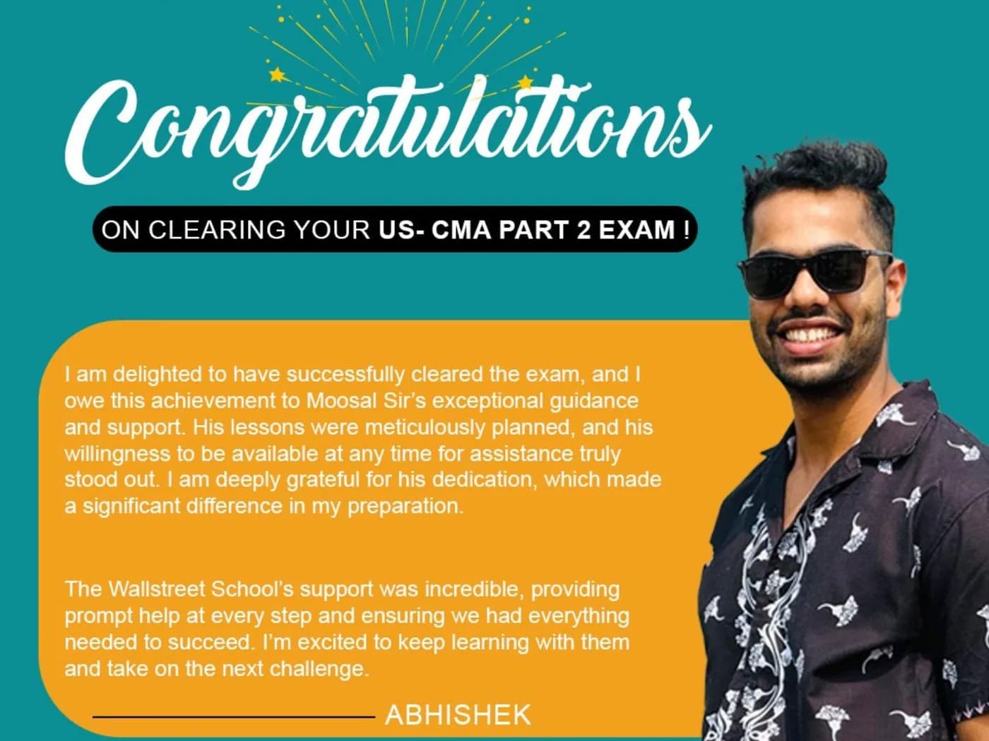 From Overcoming Challenges to Achieving CMA Success – Abhishek’s Motivational Journey