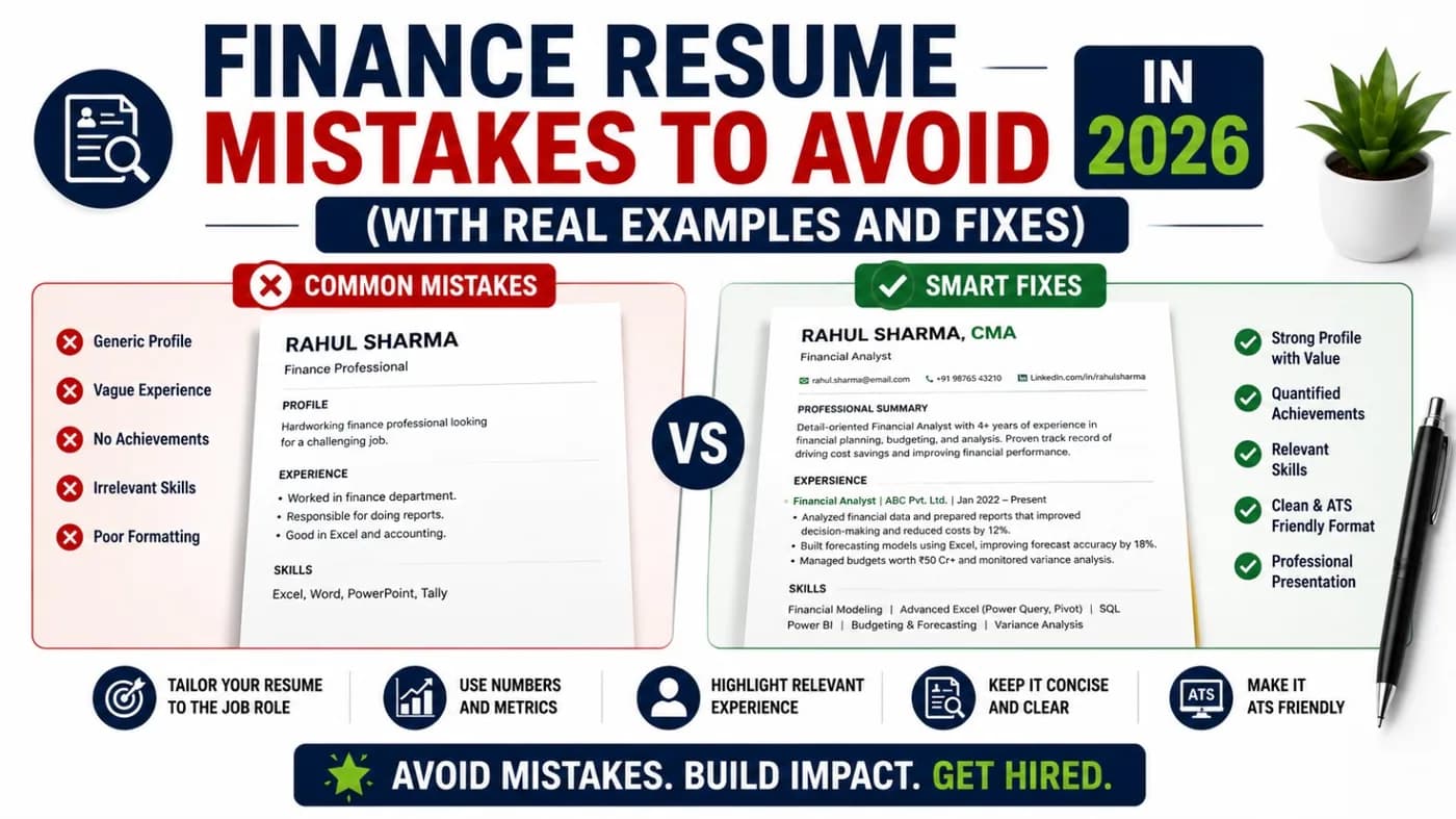 Finance Resume Mistakes to Avoid in 2026 (With Real Examples and Fixes)