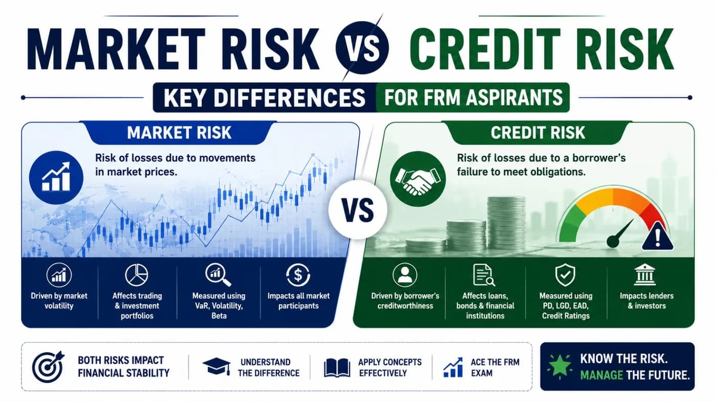 Market Risk vs Credit Risk: Key Differences for FRM Aspirants