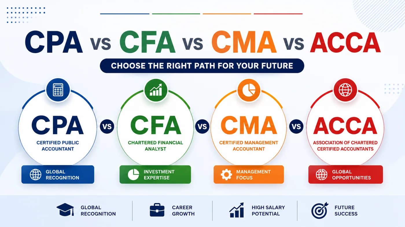 CPA vs CFA vs CMA vs ACCA Salaries in India, Study Time & Which to Pick (2026)
